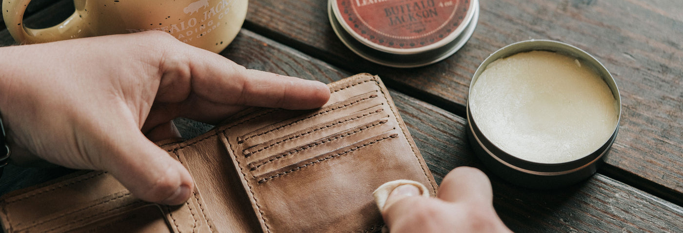Using DIY Leather Conditioner on a Wallet