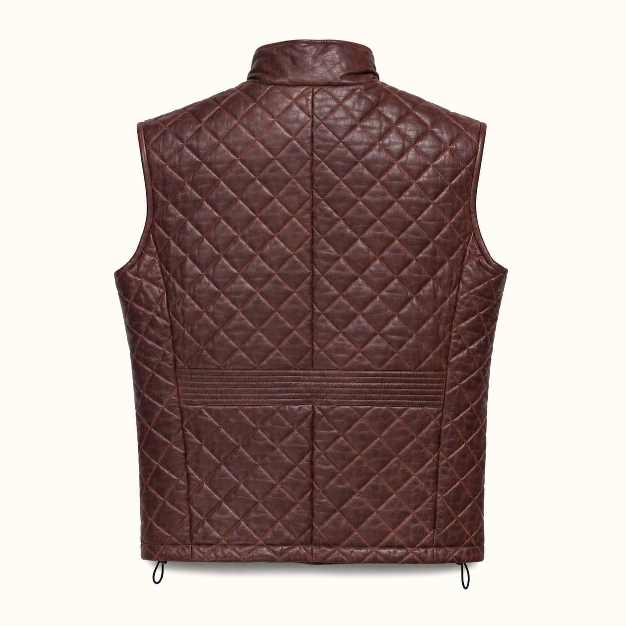 Highlands Quilted Leather Vest | Mahogany Brown