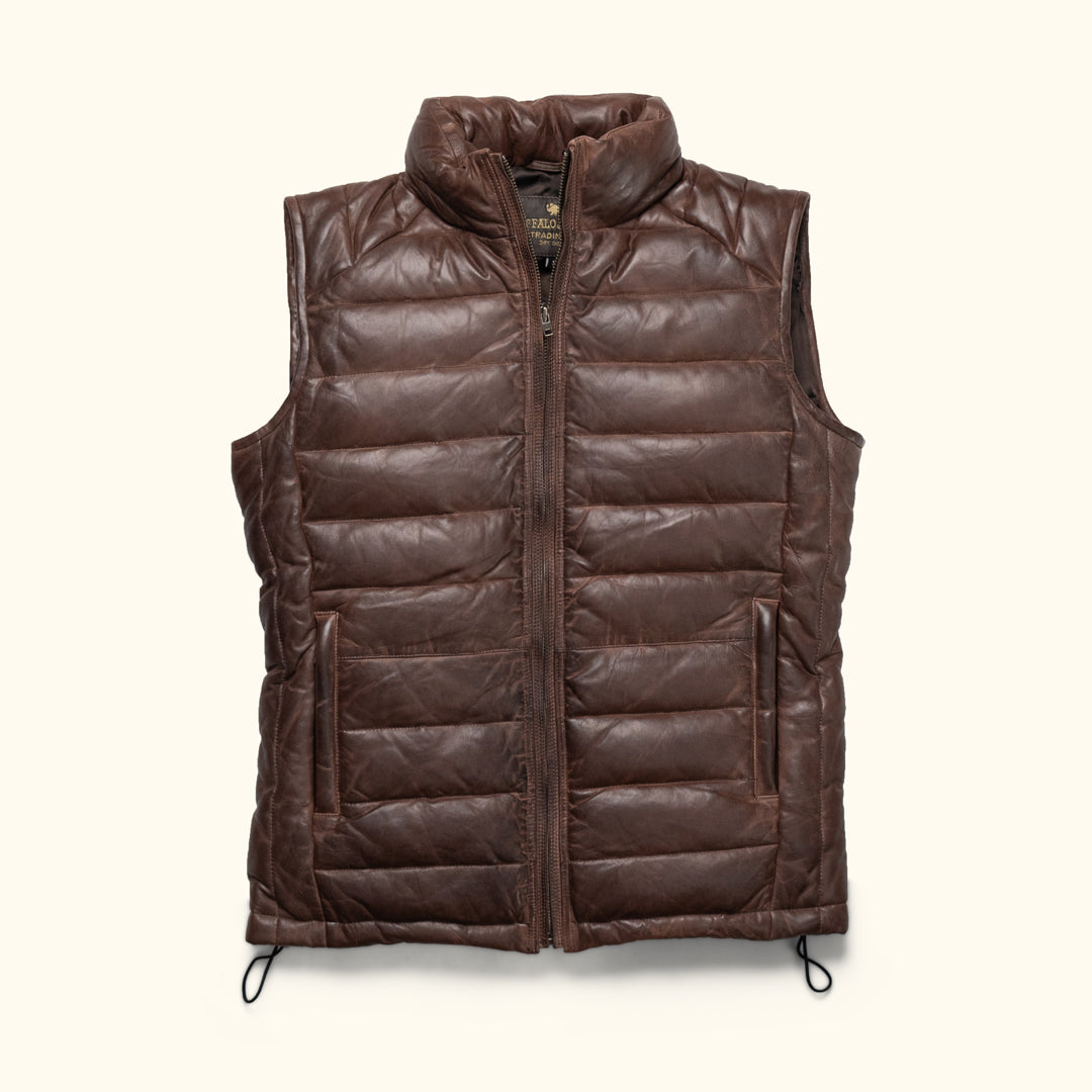 Bridger Down Puff Outdoor Vest - in Dark Brown