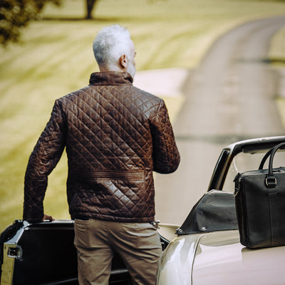 Leather Quilted Jacket - In Vintage Mercedes Vehicle