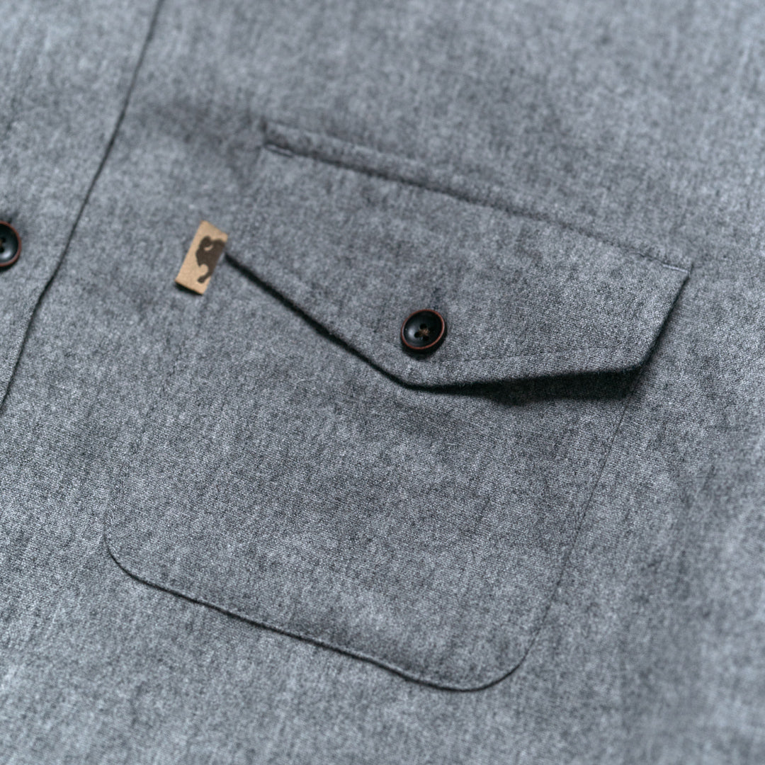 Gunnison Wool-Blend Solid Flannel Shirt | Heather Gray