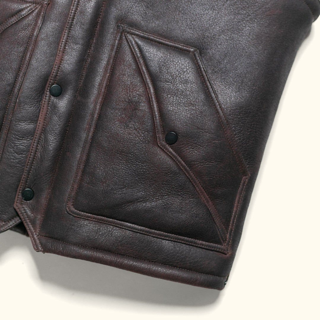 Pocket Details - Shearling Wool Vest