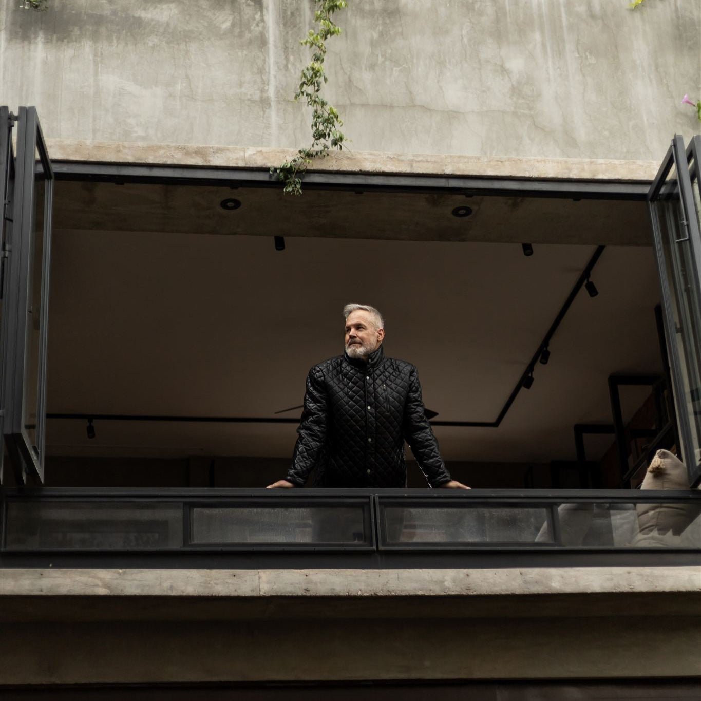 On Location - Mens Black Leather Quilted Jacket