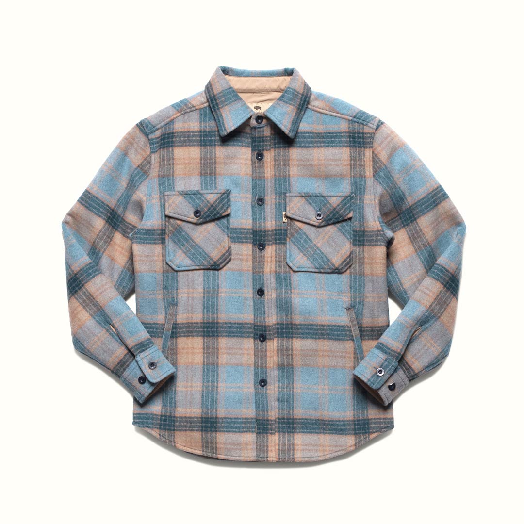 Men's Wool Shirt Jac - Sky Valley Plaid