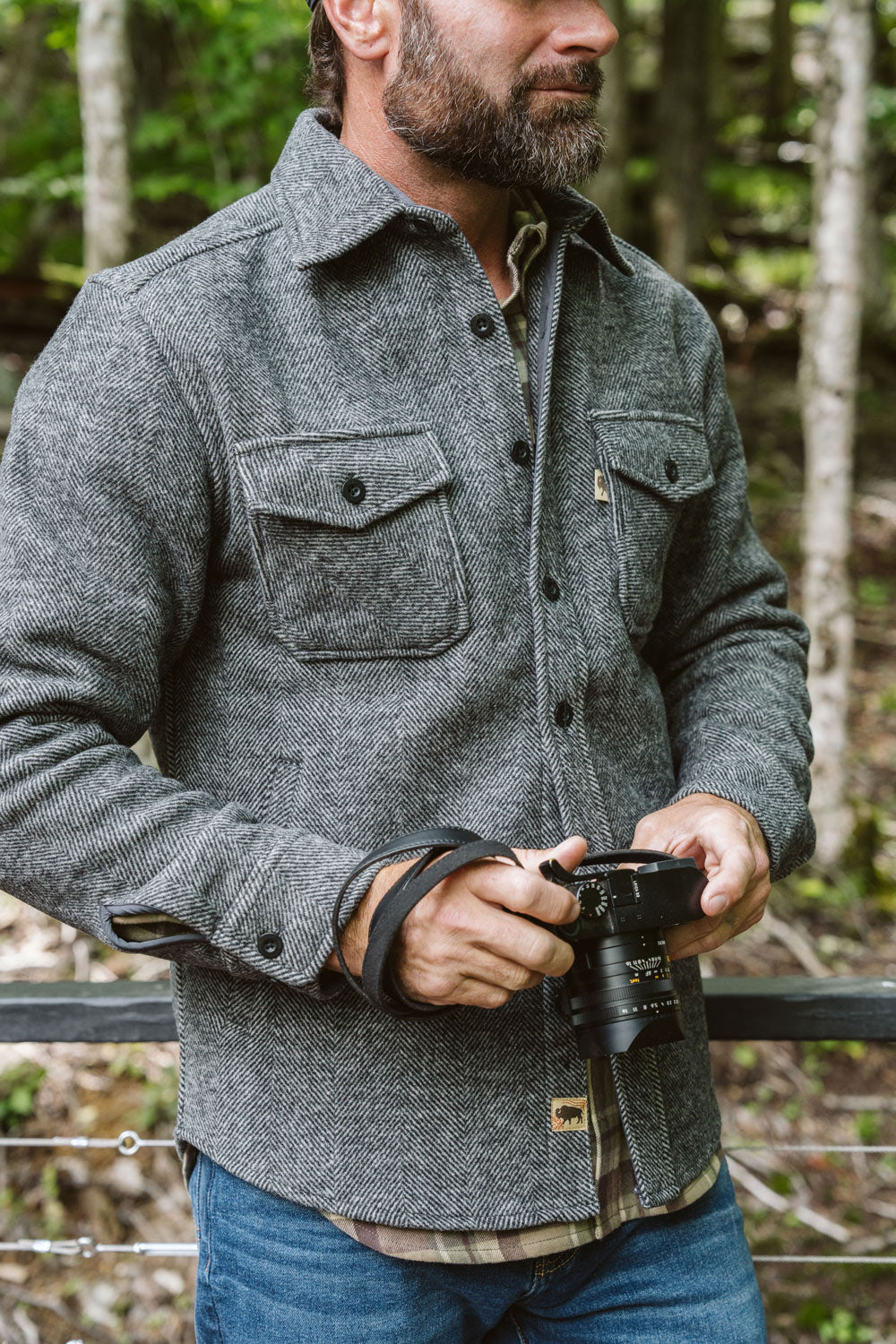 Camera - Mens Jacket Button Up - Shirt Jacket or Wear as Shirt, Wool