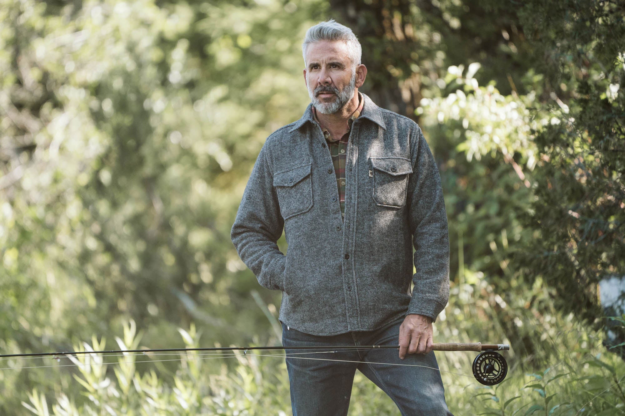 Mens Style - Wool Shirt Jac in Dark Gray and Light Gray Options