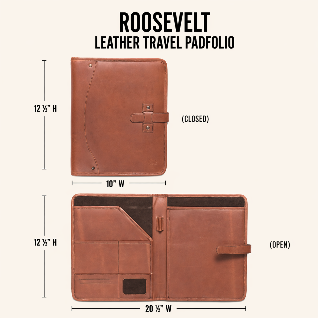 Roosevelt Leather Travel Padfolio | Amber Brown