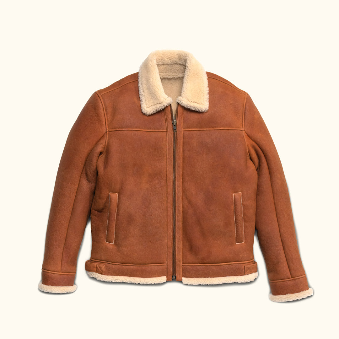 Shearling Bomber Jacket - Full Sheepskin Jacket Winter