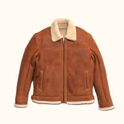 Shearling Bomber Jacket - Full Sheepskin Jacket Winter