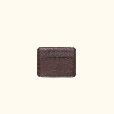 Roosevelt slim full-grain buffalo leather wallet with front ID window — Buffalo Jackson handmade men's bifold