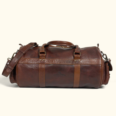 Rear View - Vintage Duffle Bag - Side Carry Handles, and Brass Hardware
