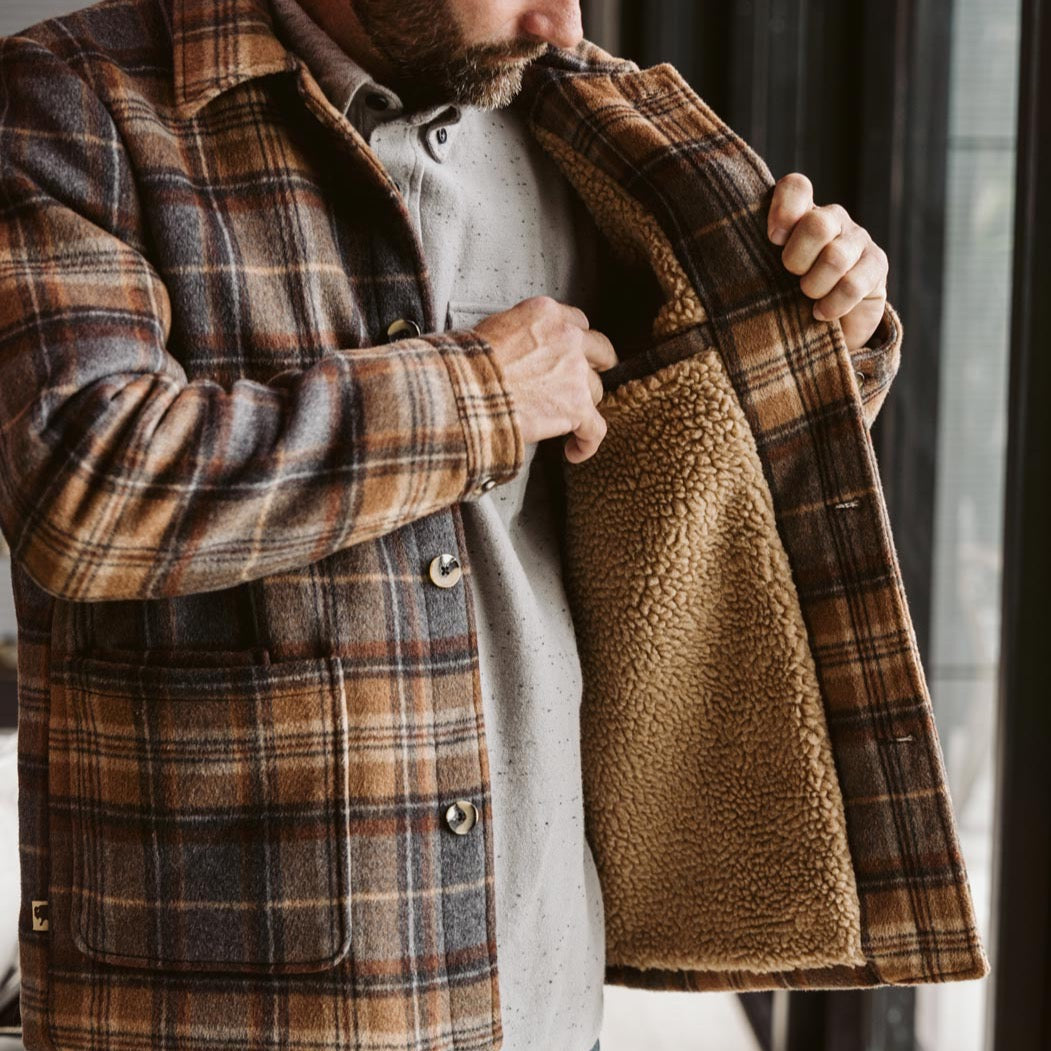 Men's Wesley Sherpa Jacket in Plaid