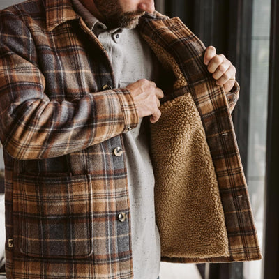 Men's Wesley Sherpa Jacket in Plaid