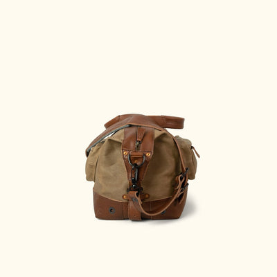 Waxed Canvas Weekend Bag Khaki side