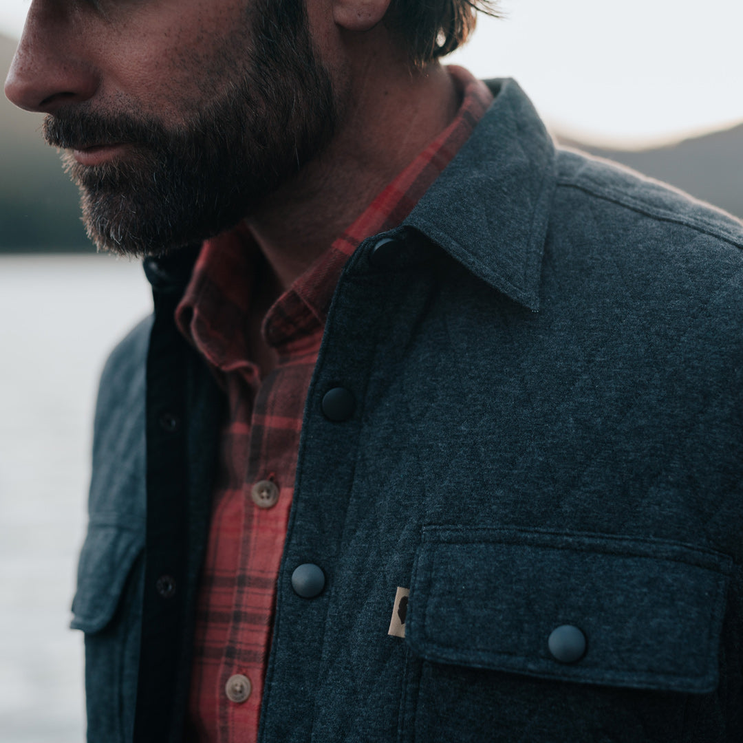 Huntington Quilted Shirt Jac | Charcoal hover