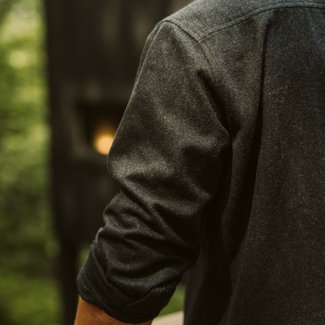 Gunnison Wool Blend Solid Flannel Charcoal