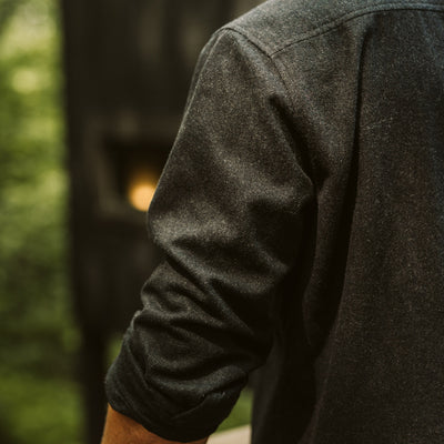 Gunnison Wool Blend Solid Flannel Charcoal