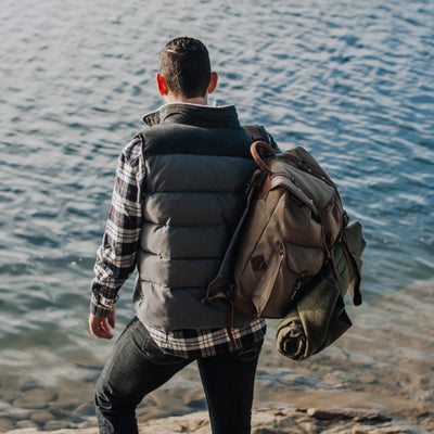 Jackson Vest w/ Sherpa Collar - Gray and Charcoal