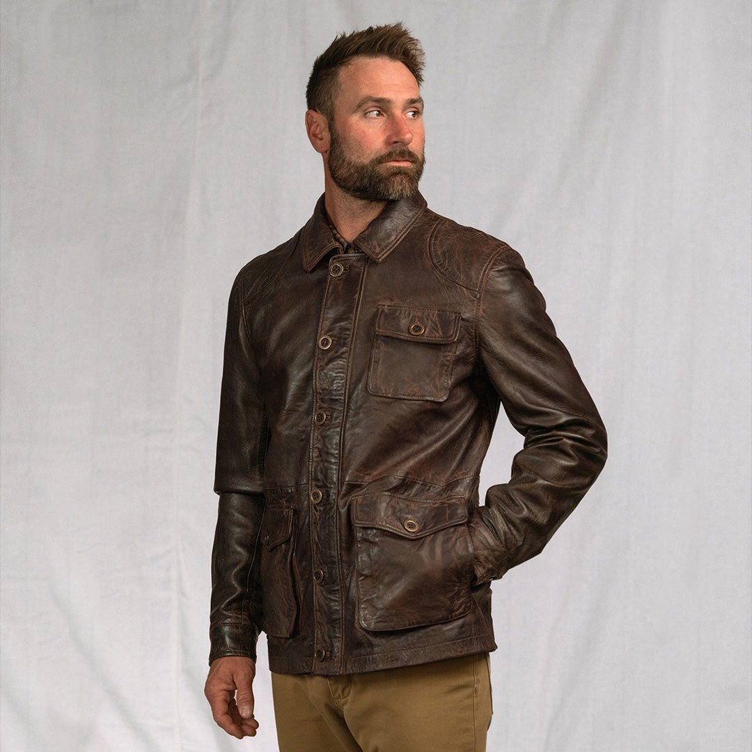 Vintage Leather Barn Coat