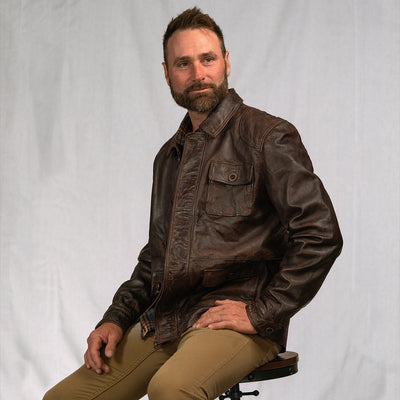 Brown Leather Barn Chore Coat