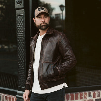 Ranger Leather Bomber Jacket | Distressed Brown