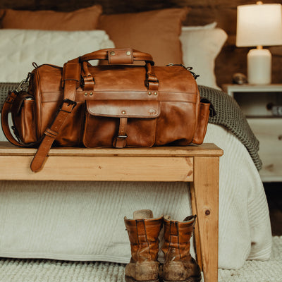 Roosevelt Buffalo Leather Duffle Bag | Autumn Brown hover