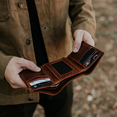 Ryder Reserve Bison Leather Trifold Wallet | Brown