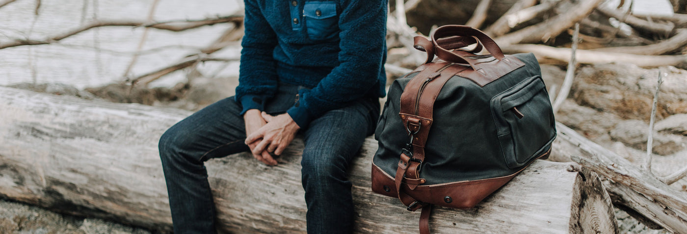 Men's Leather Weekender Bag