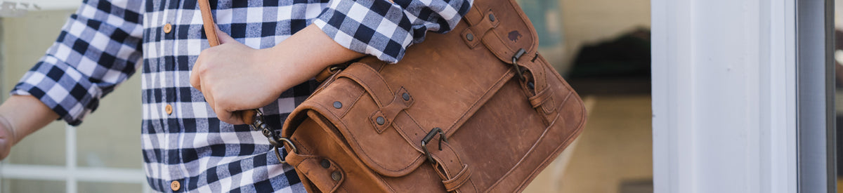 Denver Leather Belted Briefcase