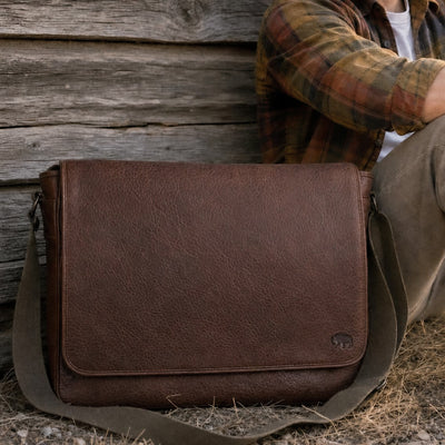 Limited Edition Roosevelt Buffalo Leather Messenger Bag | Buffalo Grain
