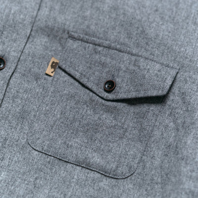 Gunnison Wool-Blend Solid Flannel Shirt | Heather Gray