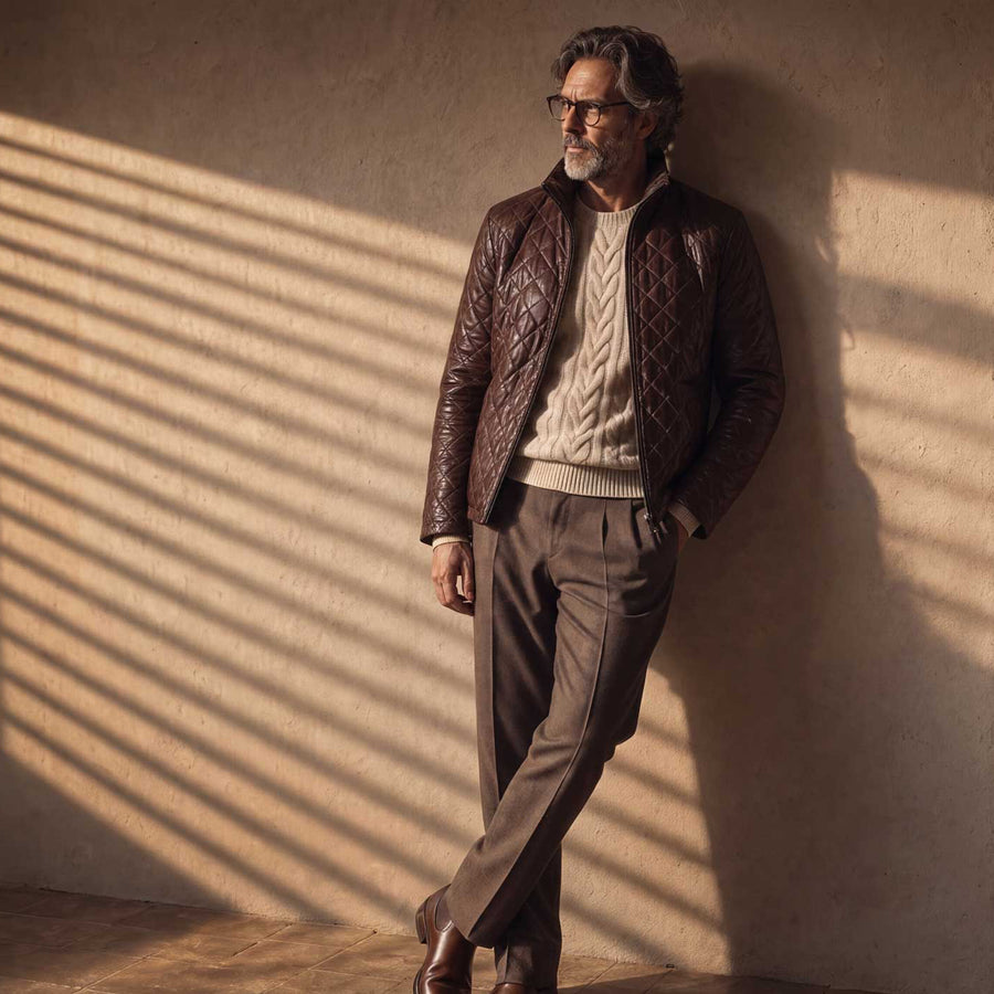 Highlands Quilted Jacket - Mahogany Rich Vintage Brown 