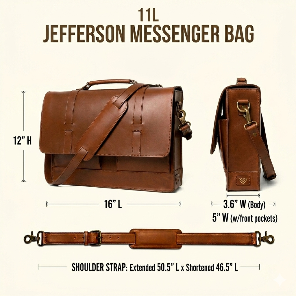 Jefferson Messenger Bag | Mahogany