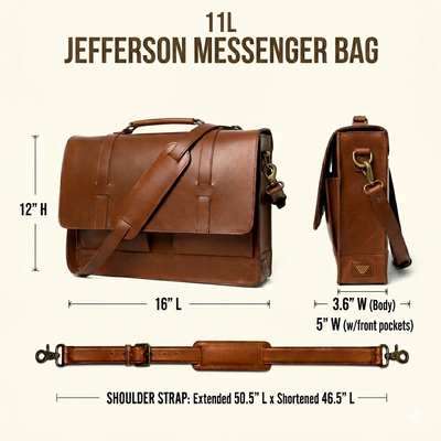 Jefferson Messenger Bag | Mahogany