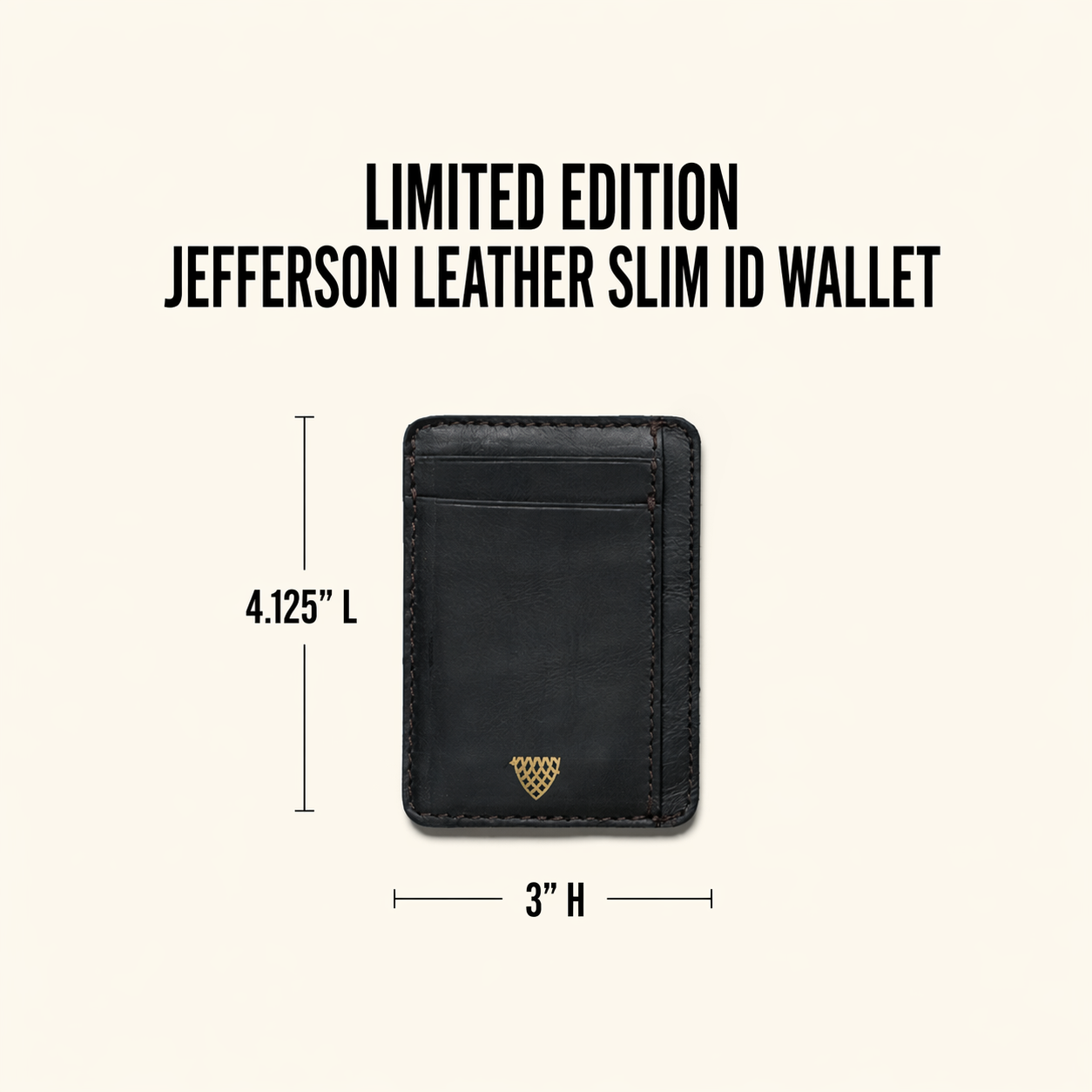 Limited Edition Jefferson Leather Slim ID Wallet | Black