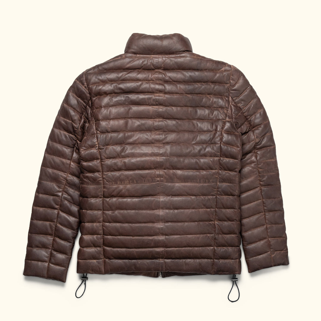 Mens Down Leather Jacket