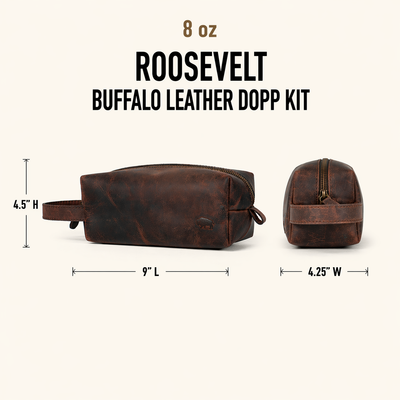 Roosevelt Buffalo Leather Dopp Kit | Dark Oak