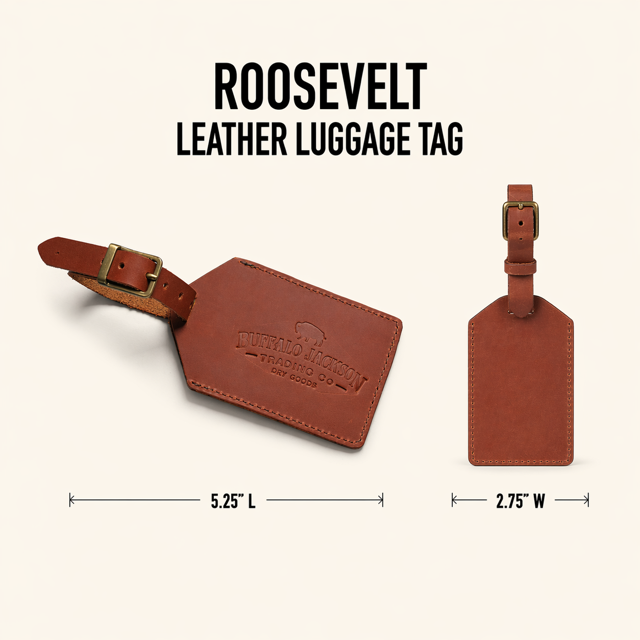 Roosevelt Luggage Tag | Amber Brown