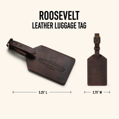 Roosevelt Leather Luggage Tag | Dark Oak