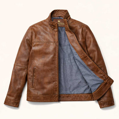 Sedona Light Weight Leather Jacket | Copperwood Brown