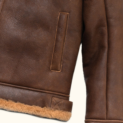 WWII Shearling Bomber Jacket - Side Detail