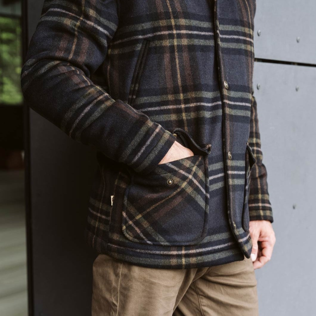 Men's Wool Navy Plaid Jacket