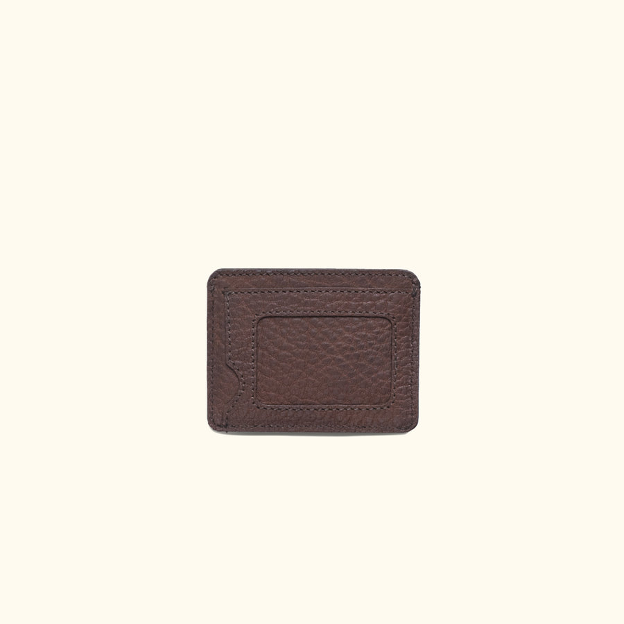 Roosevelt slim full-grain buffalo leather wallet with front ID window — Buffalo Jackson handmade men's bifold