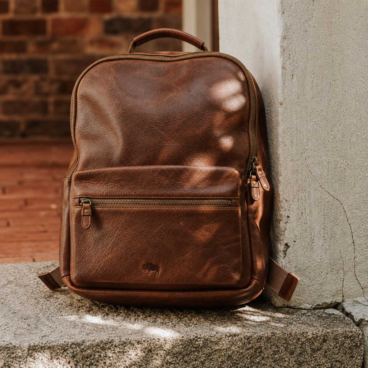 Walker Leather Backpack | Rustic Tan