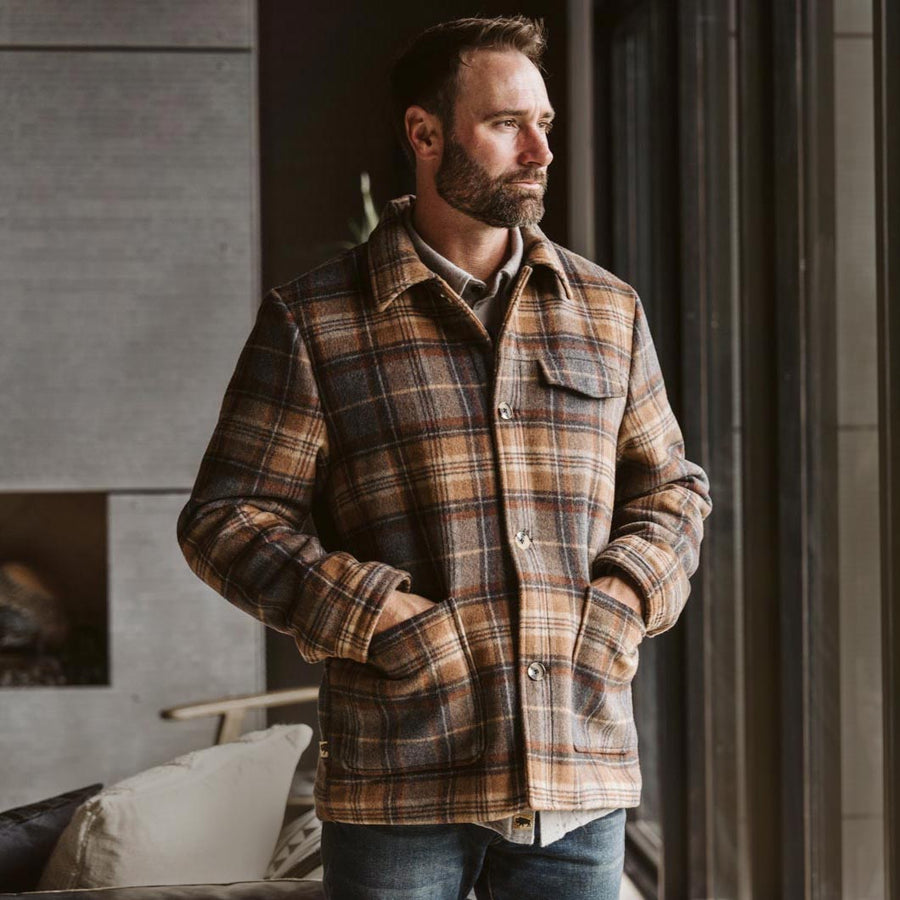 Retro 1970's Style Wool Plaid Jacket - by Buffalo Jackson