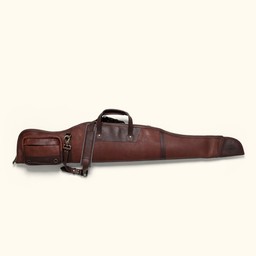 Matching Dakota leather rifle case from the Buffalo Jackson Sportsman Collection