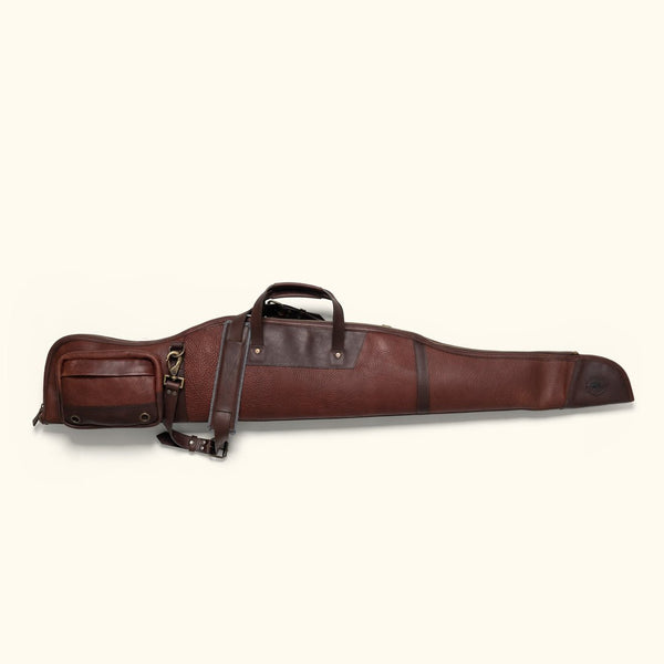 Dakota full grain leather rifle case with detachable leather shoulder strap
