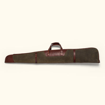 Vintage leather and canvas shotgun case