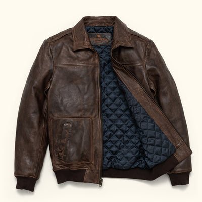 Ranger Leather Bomber Jacket | Distressed Brown