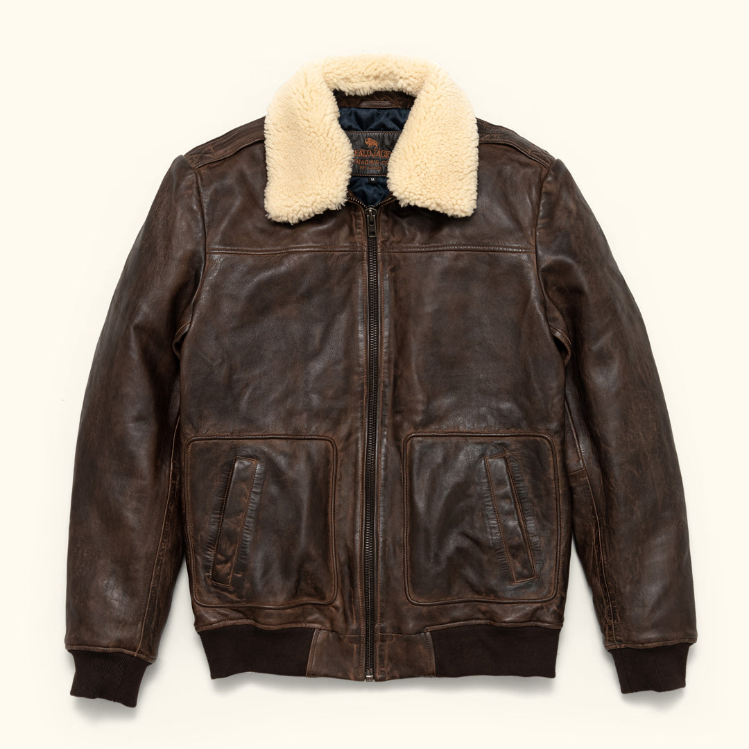 Ranger Leather Bomber Jacket | Distressed Brown